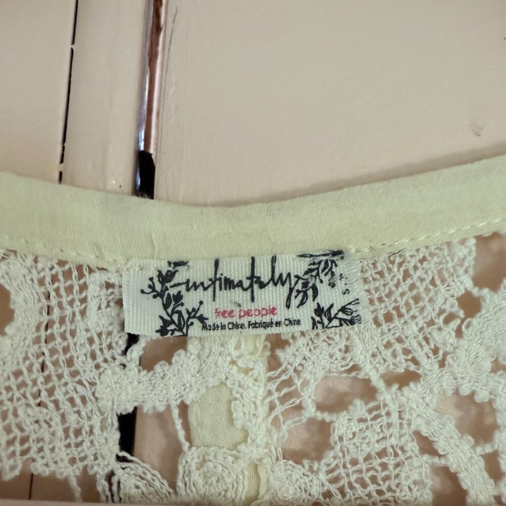 Free People Cream INTIMATELY by FREE PEOPLE NWOT Move Over Lace Robe - Picture 4 of 4